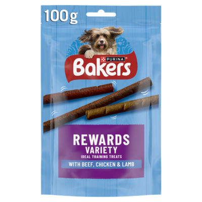 Bakers Rewards Variety Dog Treat with Beef, Chicken & Lamb 100g