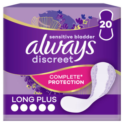 Incontinence Liners Long Plus 20 Panty Liners