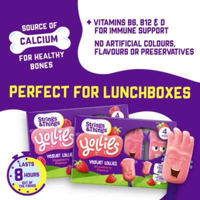 Yollies Yogurt Lollies Raspberry Flavour 100g (4 x 25g) thumbnail 3