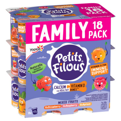 Kids Strawberry, Raspberry & Apricot Yoghurt Pots 18 x 47g thumbnail 3