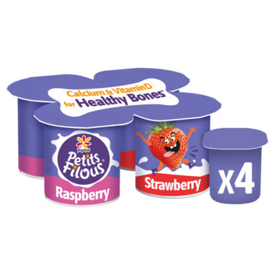 Kids Strawberry & Raspberry Yoghurt Pots 4 x 85g thumbnail 2