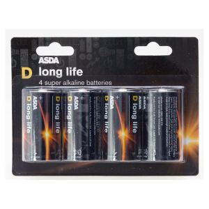 Long Life Alkaline D 4 Pack