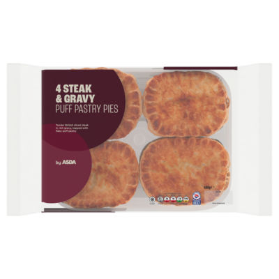 4 Steak & Gravy Puff Pastry Pies 600g thumbnail 2