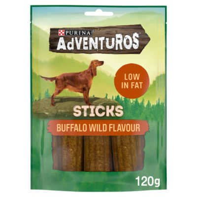 ADVENTUROS Sticks Buffalo Dog Treats 120g thumbnail 2