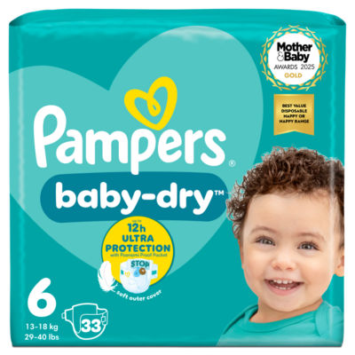 Baby-Dry Size 6, 33 Nappies