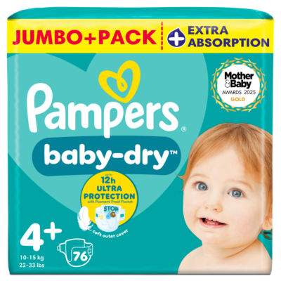 Baby-Dry Size 4+, 76 Nappies, 10kg-15kg, Jumbo+ Pack thumbnail 2