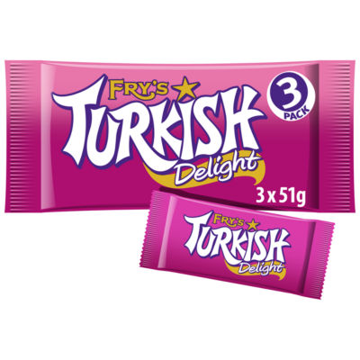 Turkish Delight Chocolate Bar 3 Pack Multipack 153g (3 x 51g) thumbnail 2