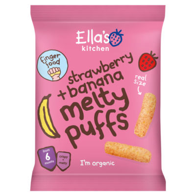 Strawberry + Banana Melty Puffs from 6+ Months 20g thumbnail 2