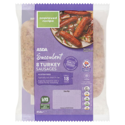 8 Succulent Turkey Sausages 454g thumbnail 2