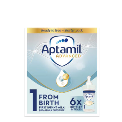 Aptamil Advanced 1 First Formula Baby Milk Liquid Starter Pack from Birth
