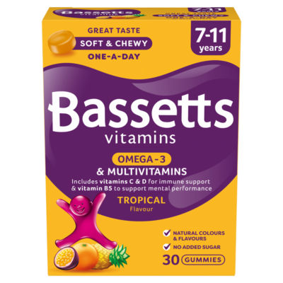 Omega-3 & Multivitamins Tropical Flavour 7-11 Years 30 Gummies thumbnail 2