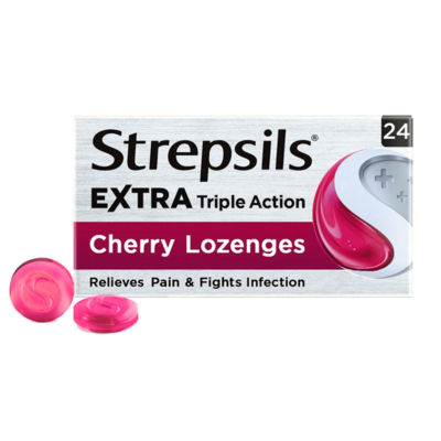 Extra Triple Action Cherry Lozenges 24 Lozenges