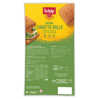 Gluten-Free Brown Ciabatta Rolls 200g thumbnail 2