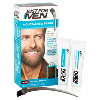 M-35 Medium Brown Moustache & Beard Multiple Application Facial Haircolour Kit thumbnail 3