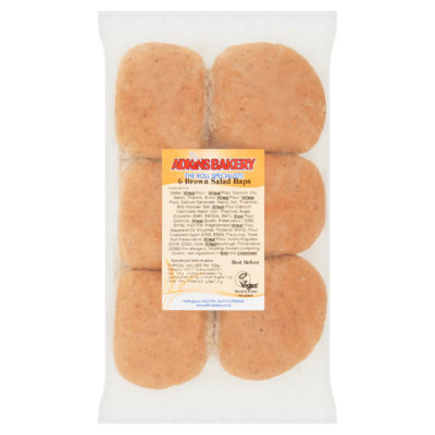 6 Brown Salad Baps