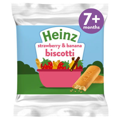 Strawberry & Banana Biscotti Baby Food Snacks 7+ Months 60g thumbnail 2
