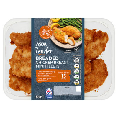 ASDA Tender Breaded Chicken Breast Mini Fillets 305g thumbnail 2