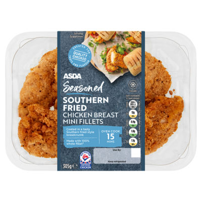ASDA Seasoned Southern Fried Chicken Breast Mini Fillets 305g thumbnail 2