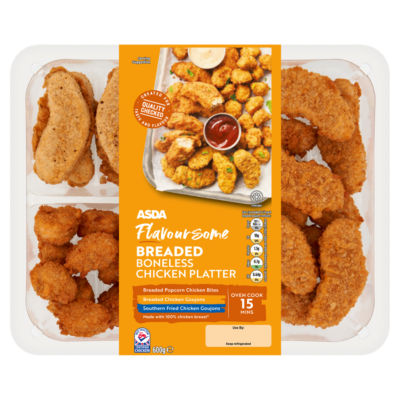 ASDA Flavoursome Breaded Boneless Chicken Platter 600g thumbnail 2