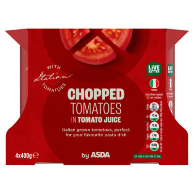 Chopped Tomatoes in Tomato Juice 4 x 400g thumbnail 2