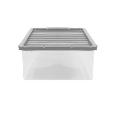 George Home Medium 12L Plastic Storage Box with Silver Lid
