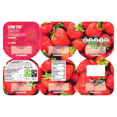 Smooth Strawberry Yogurts 6 x 125g (750g) thumbnail 2