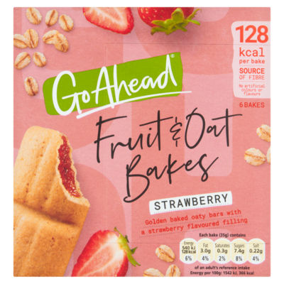 Strawberry Fruit and Oat Bakes Snack Bars Multipack 6 x 35g, 210g thumbnail 2