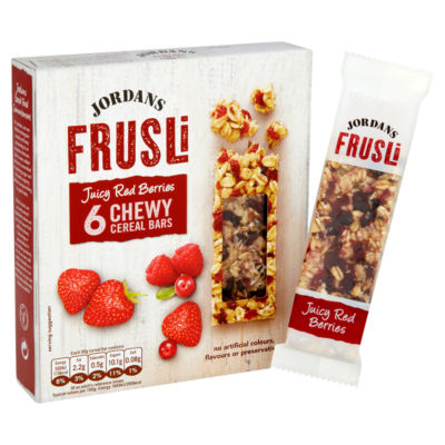 Frusli Juicy Red Berry Chewy Oat Cereal Snack Bars 6 x 25g (150g) thumbnail 3