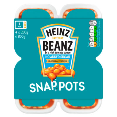 No Added Sugar Baked Beans Snap Pots 4 x 200g thumbnail 2