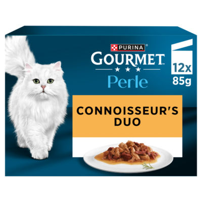 GOURMET Perle Mini Fillets in Gravy Connoisseur's Duo Wet Cat Food 12x85g thumbnail 2
