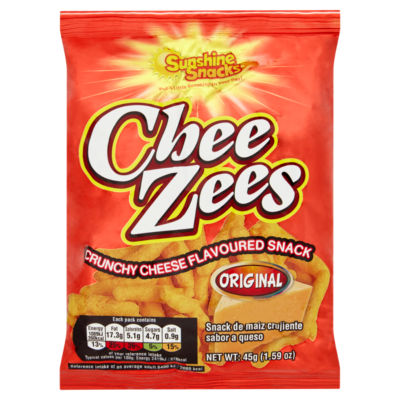 Chee Zees Original Crunchy Cheese Flavoured Snack 45g thumbnail 2