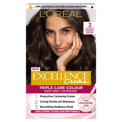 Excellence Créme 3 Natural Darkest Brown: 100% Grey, shiny, nourished, long-lasting. thumbnail 2