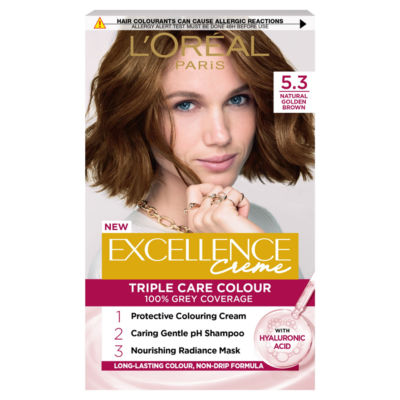 Excellence Créme 5.3 Golden Brown: 100% Grey, nourished shine, for rich vibrant results. thumbnail 2