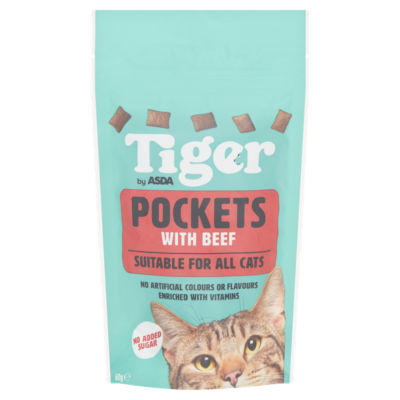 Tiger Pockets with Beef 60g