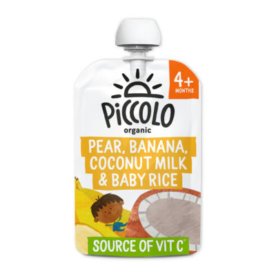 Organic Pear, Banana, Coconut Milk & Baby Rice Smooth 4 Months+ 100g thumbnail 2