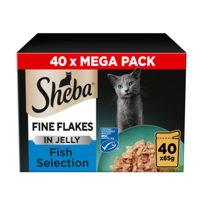 ® Fine Flakes Adult Wet Cat Food Fish Selection in Jelly 40 x 85g Pouch thumbnail 2
