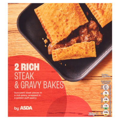 2 Rich Steak & Gravy Bakes 280g