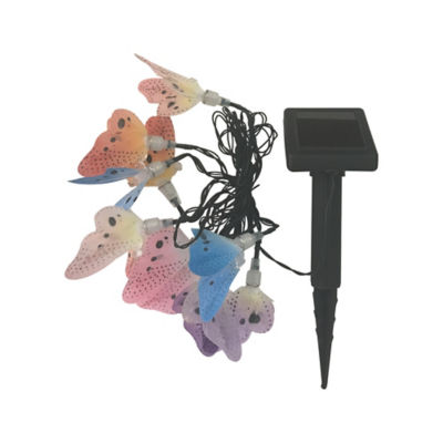 10 LEDs White Solar-powered Butterfly Lights