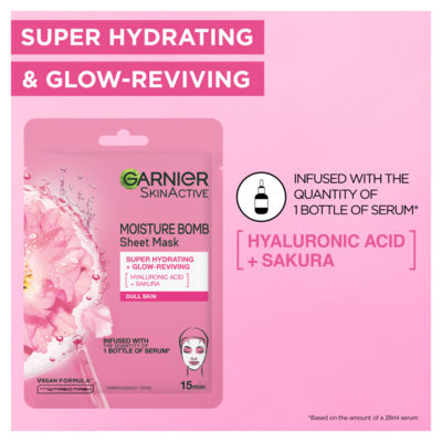 Moisture Bomb Sakura and Hyaluronic Acid Face Sheet Mask, Hydrating & Glow Reviving, 28g thumbnail 3