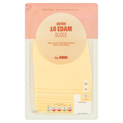 ASDA Dutch 10 Edam Cheese Slices 250g