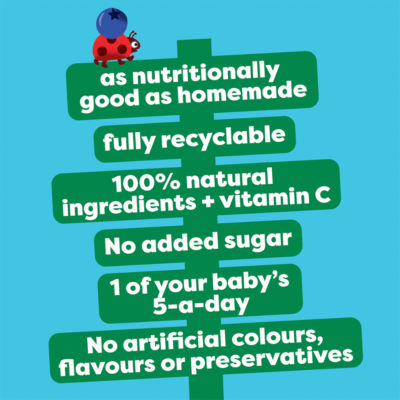 Apple & Blueberries Baby Food Fruit Pouch 6+ Months 100g thumbnail 3