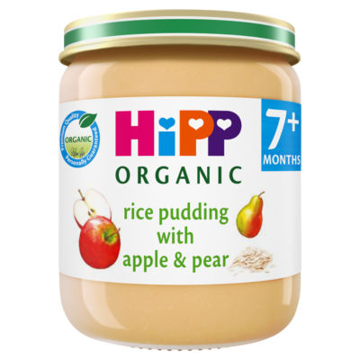 HiPP Organic Rice Pudding with Apple & Pear Baby Food Jar 7+ months