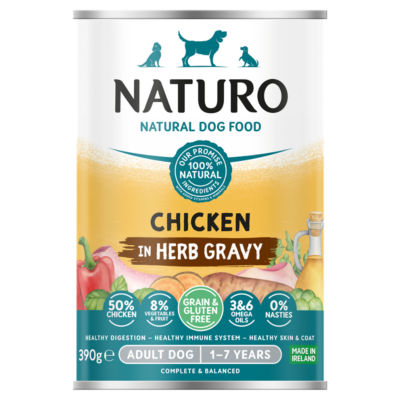 Natural Dog Food Chicken in Herb Gravy Adult Dog 1-7 Years 390g thumbnail 2