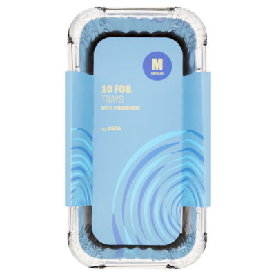 Medium 10 Foil Trays with Folded Lids thumbnail 2