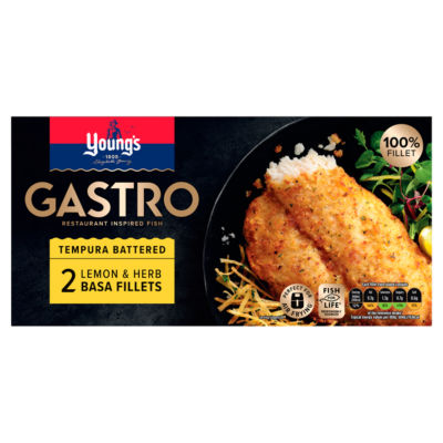Gastro Tempura Battered 2 Lemon & Herb Basa Fillets 310g