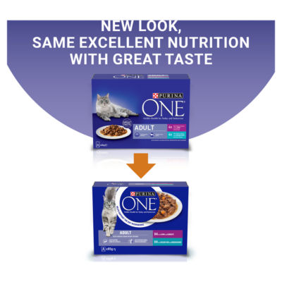 PURINA ONE Mini Fillets Ocean Fish and Lamb Wet Cat Food 8x85g thumbnail 3