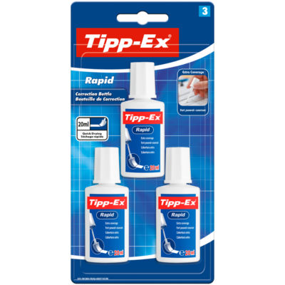 Tipp-Ex Rapid Correction Fluid, Pack of 3