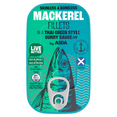ASDA Mackerel Fillets in a Thai Green Curry Sauce 125g