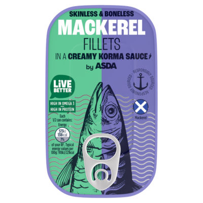 ASDA Mackerel Fillets in Korma Sauce 125g