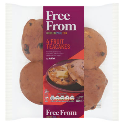 ASDA Free From 4 Teacakes